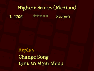 Song highscore table